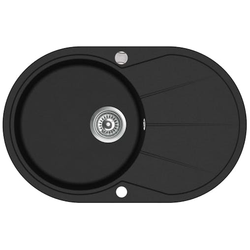 NNEVL Granite Kitchen Sink Single Basin Oval Black