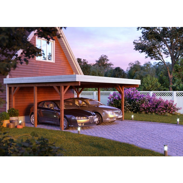 Carport »Karl«, Aufstellmaße BxTxH: 600 x 512 x 244 cm, lackiert, Holz
