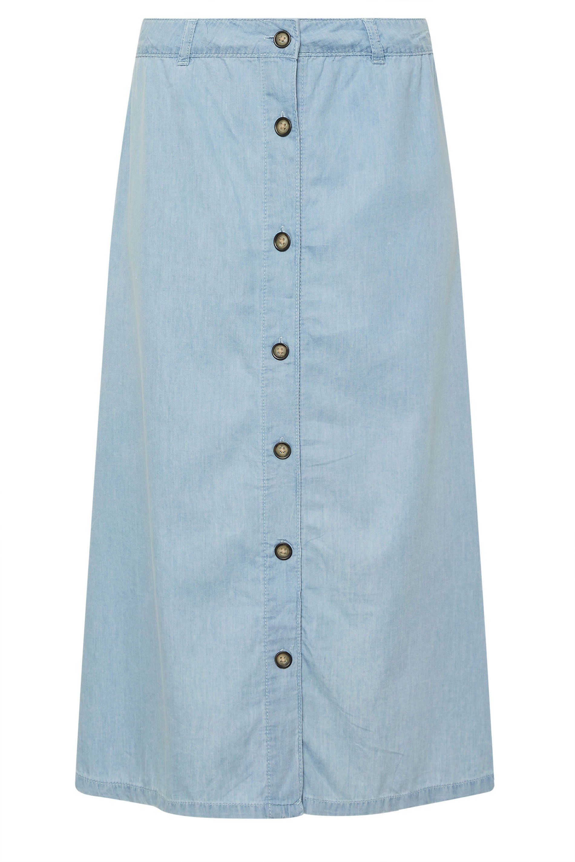 M&Co Woven Button Through Midi Skirt