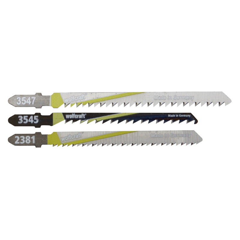 Set de lames de scie sauteuse HCS pour bois 3 pièces WOLFCRAFT