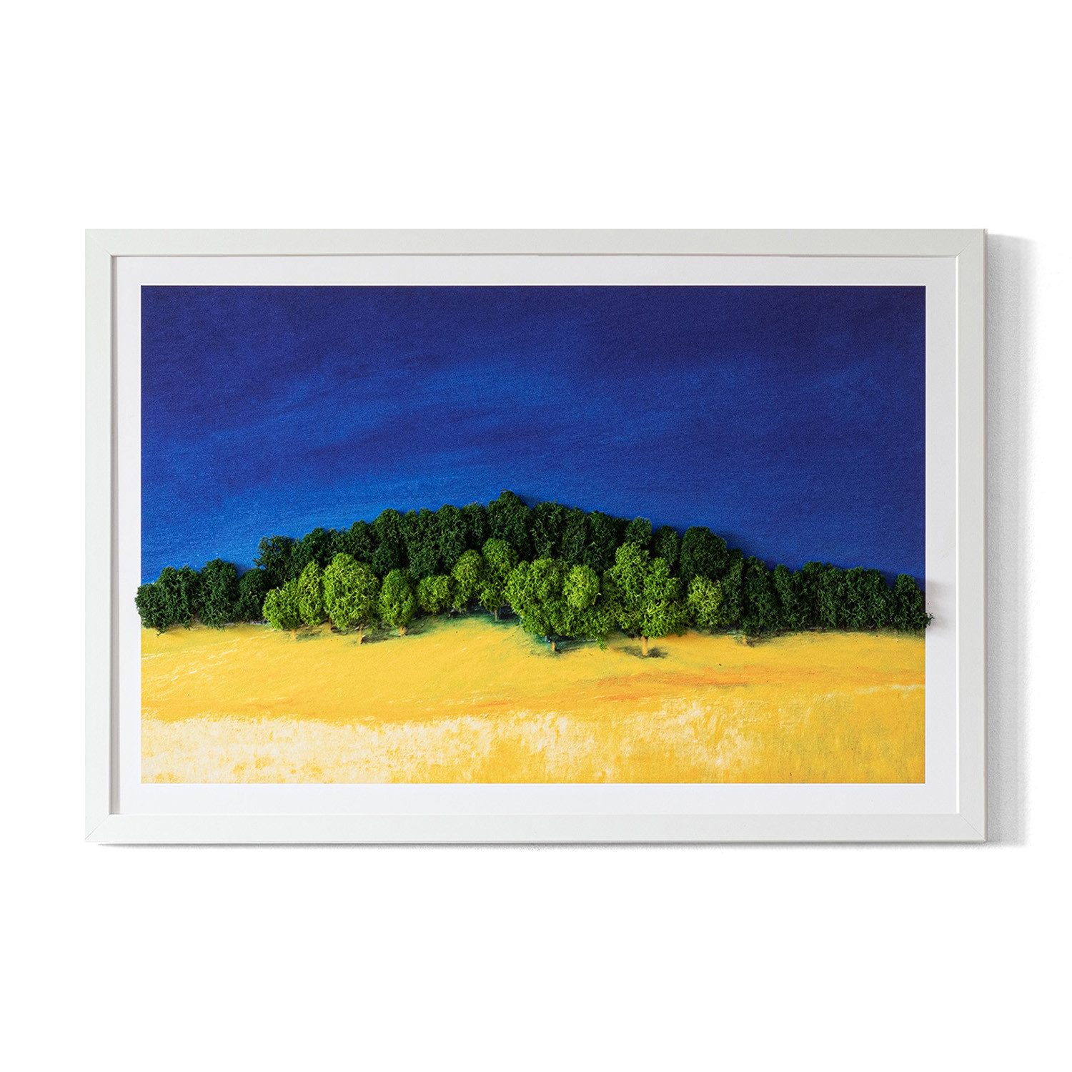 Obraz z mchem - Piękny krajobraz 60x40 cm Biała Rama