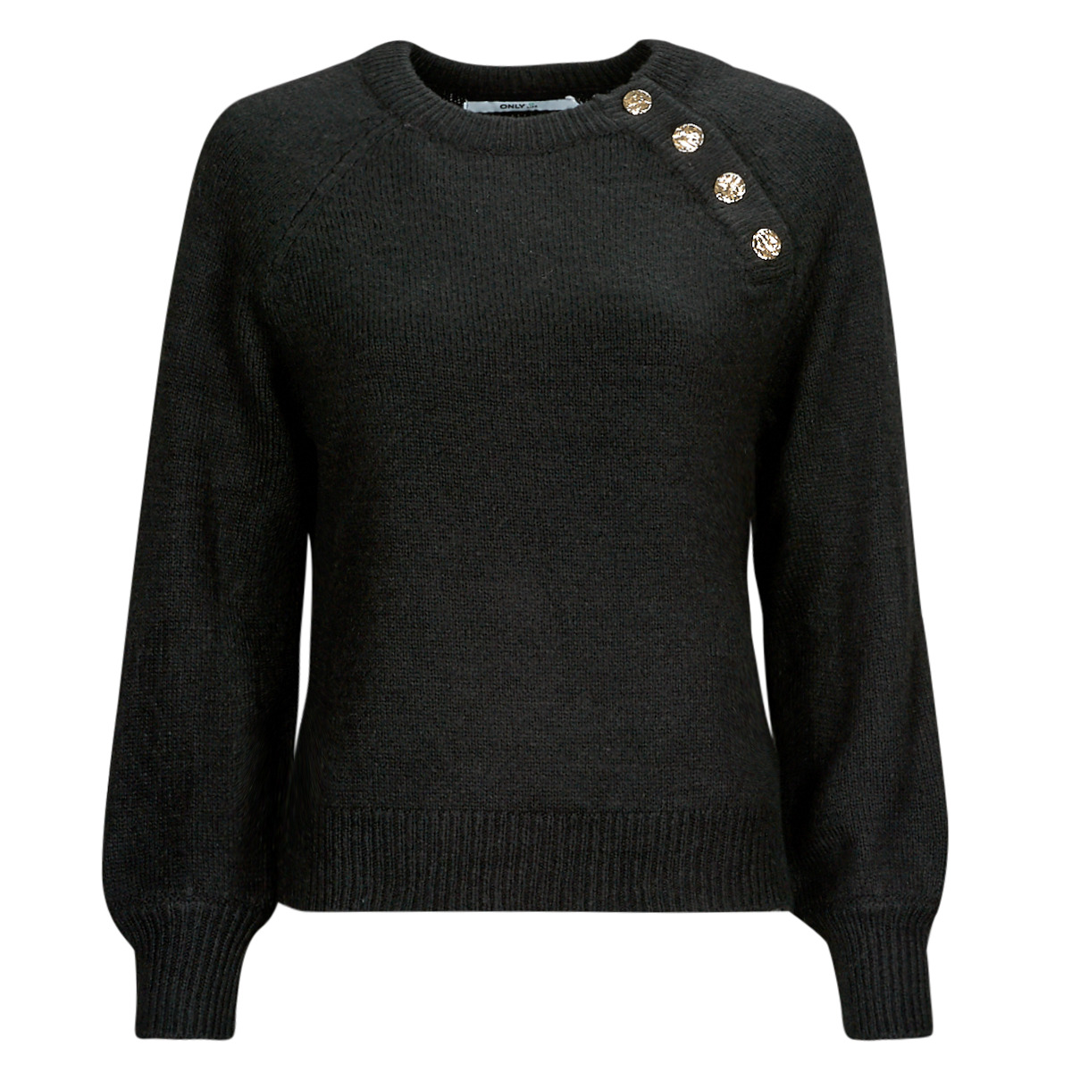 Only - ONLEMMA LS BUTTON ONECK KNT - Black