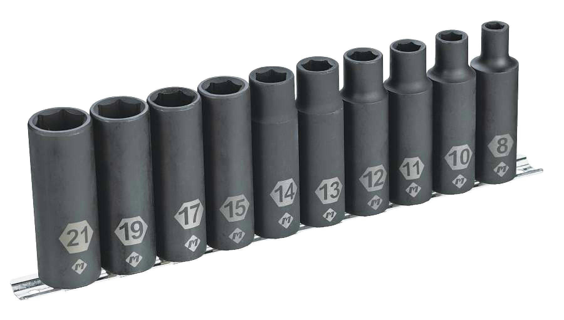 MAXIMUM 1/2-in Drive Deep Impact Socket Set, Metric, 10-pc