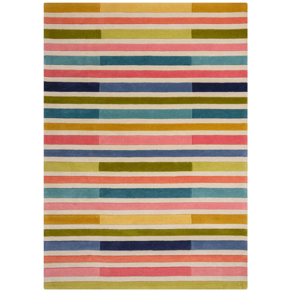 KEYO - Tapis de salon moderne en laine multicolore 160x230 cm