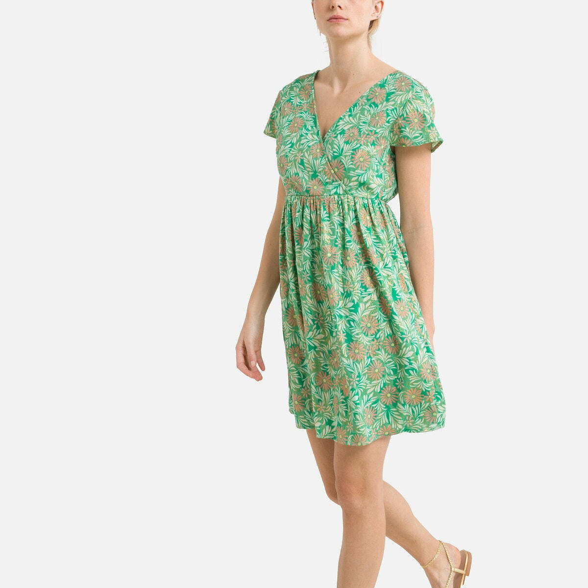 Robe courte évasée , taille élastiquée