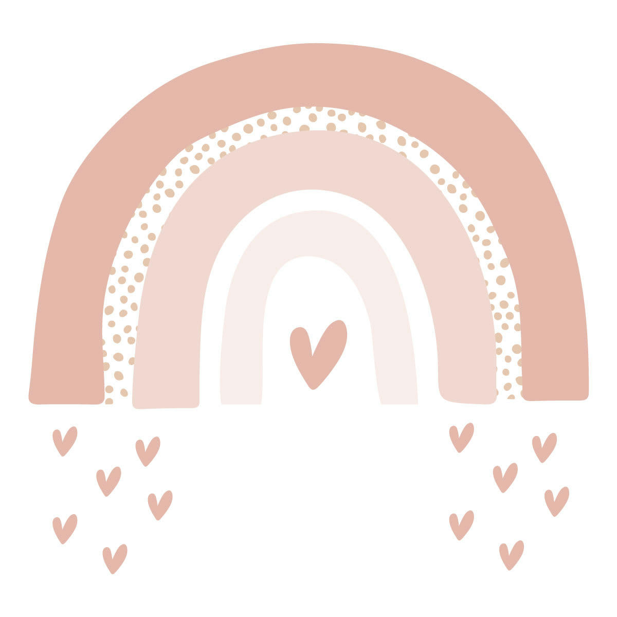 RAINBOWS1 - Stickers muraux en vinyle arc en ciel rose et beige