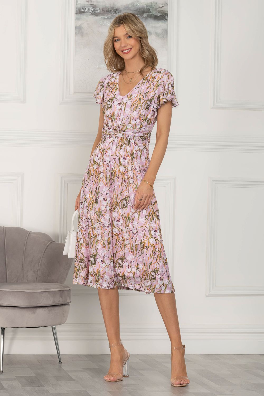 Jolie Moi Viviana Mesh Midi Dress