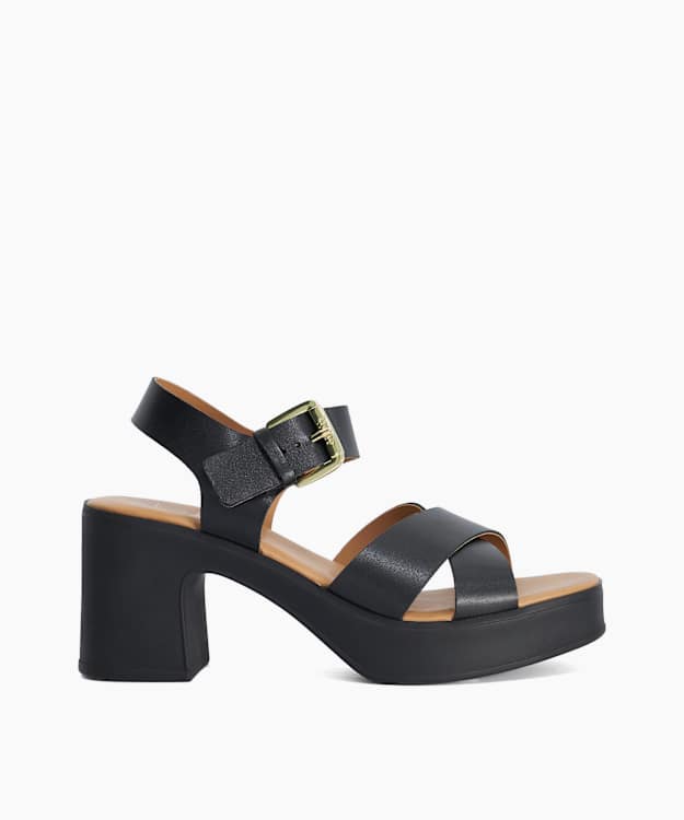 Judge Black - Platform Leather Sandals