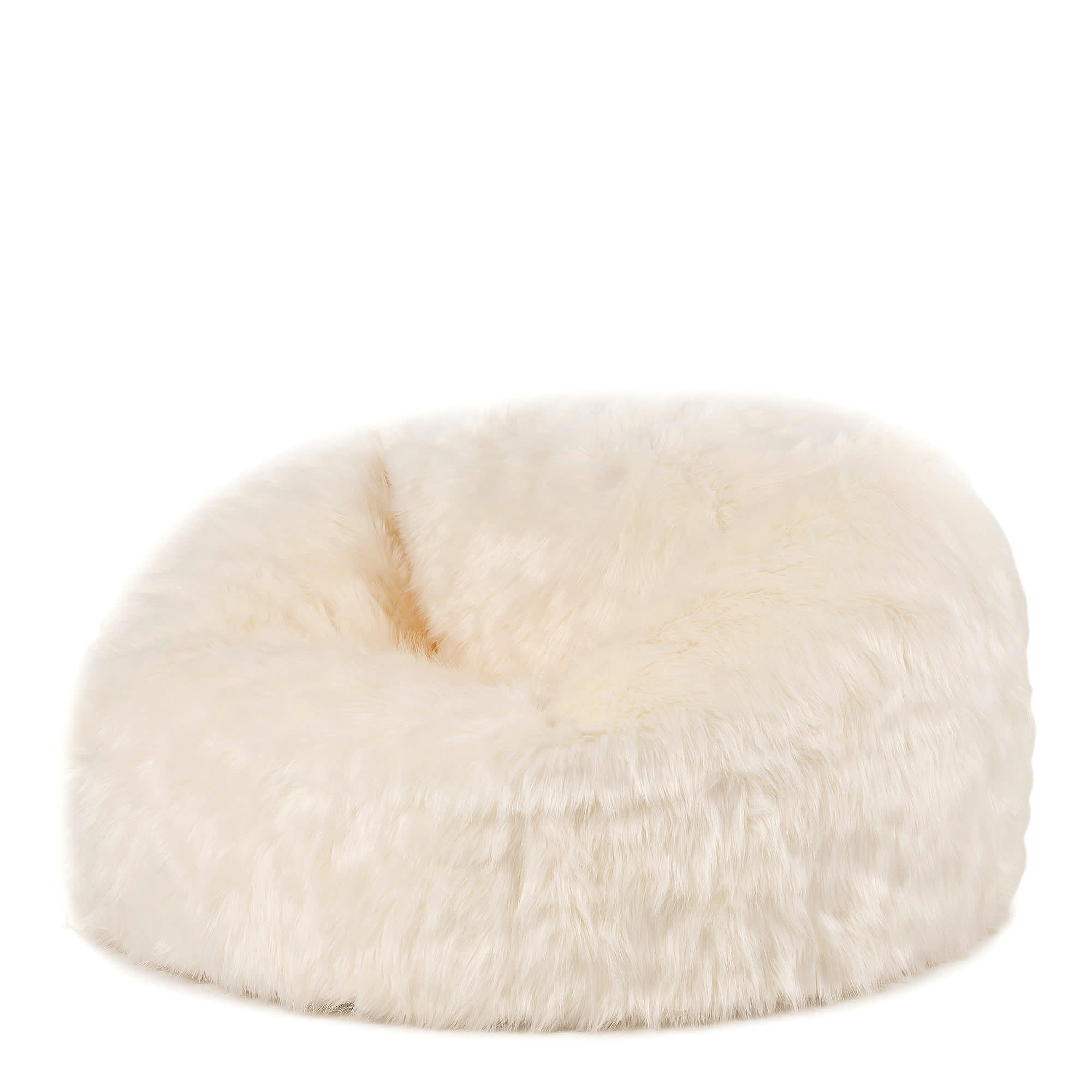 - Pouf fausse fourrure beige