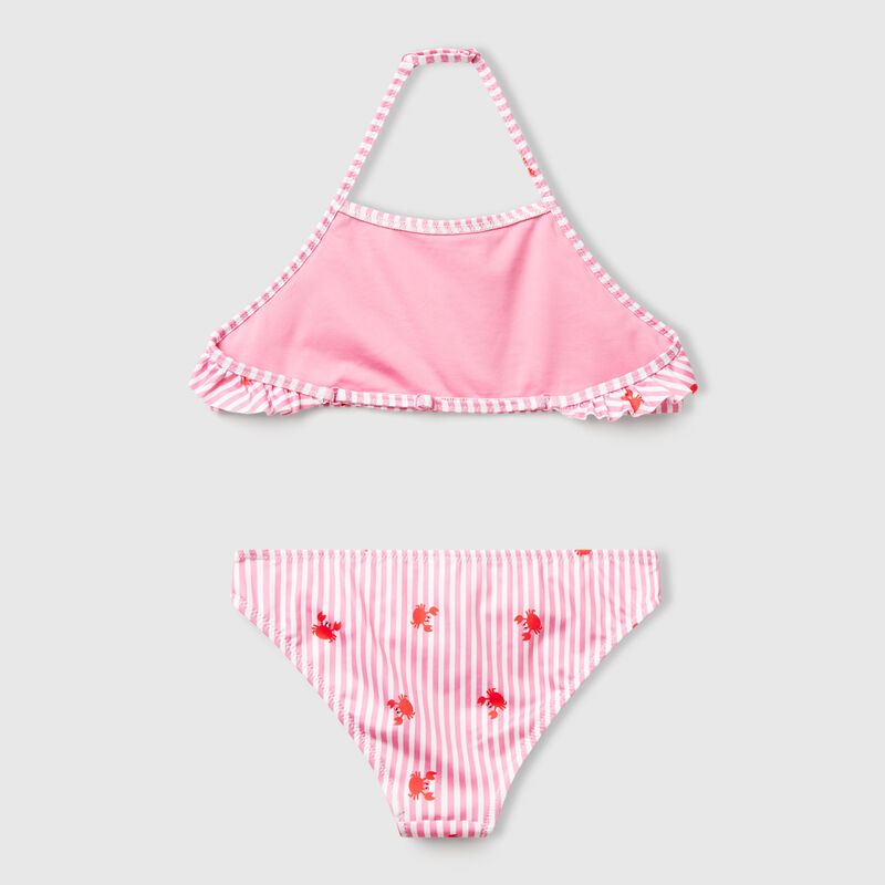 Striped bikini with crabs