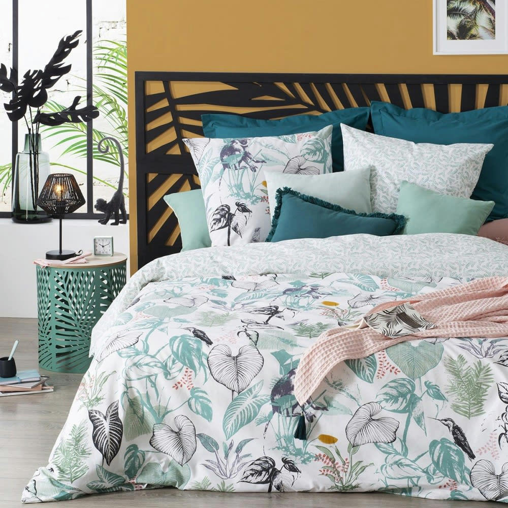 - Parure de couette exotique petits singes coton multicolore 220x240