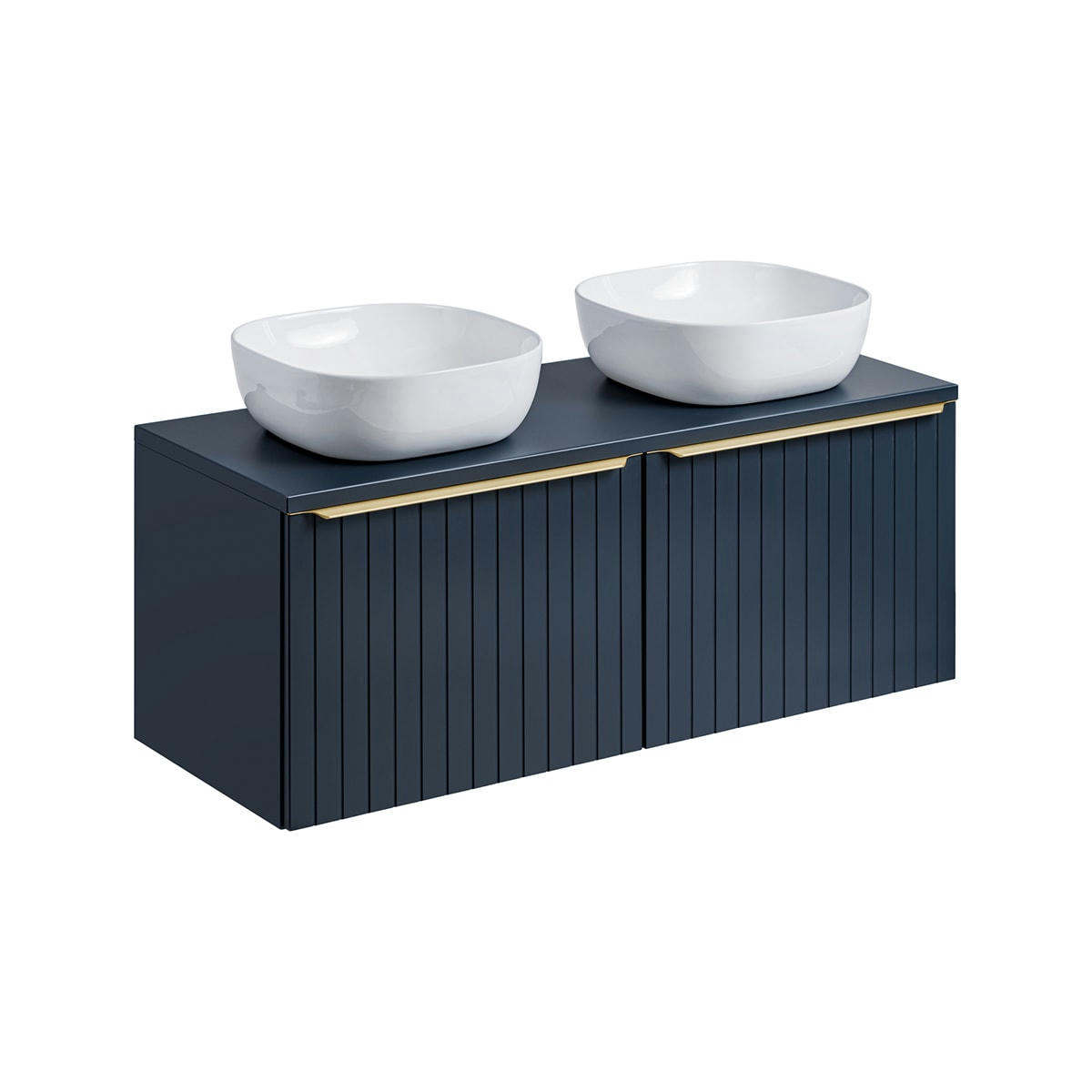- Meuble double vasque 120cm bleu
