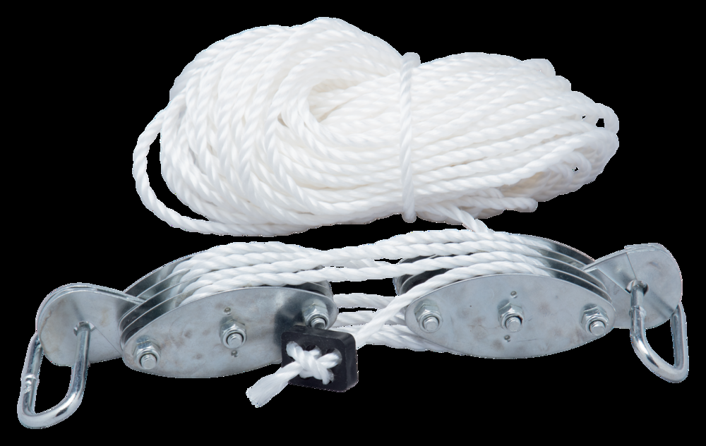 Certified Rope Hoist, Heavy Duty, Zinc-Plated, Double Grip, Polypropylene Rope, 1000-lb Capacity