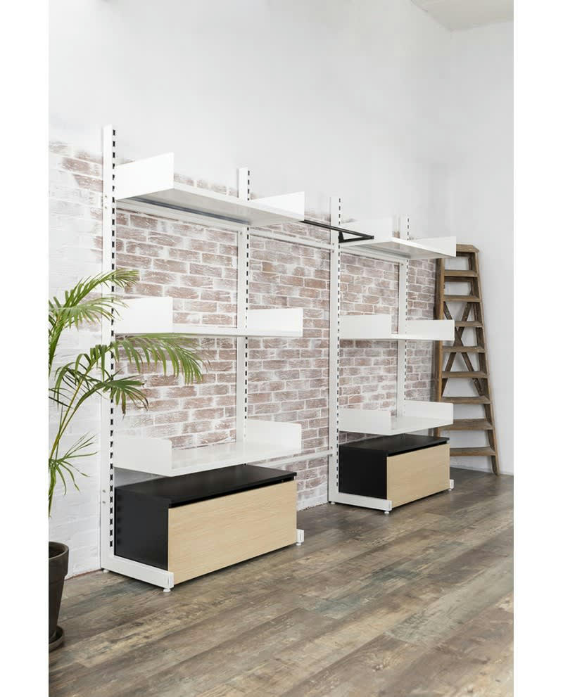 MOK - Mobilier de rangement autoportant sans fixation en métal blanc robuste