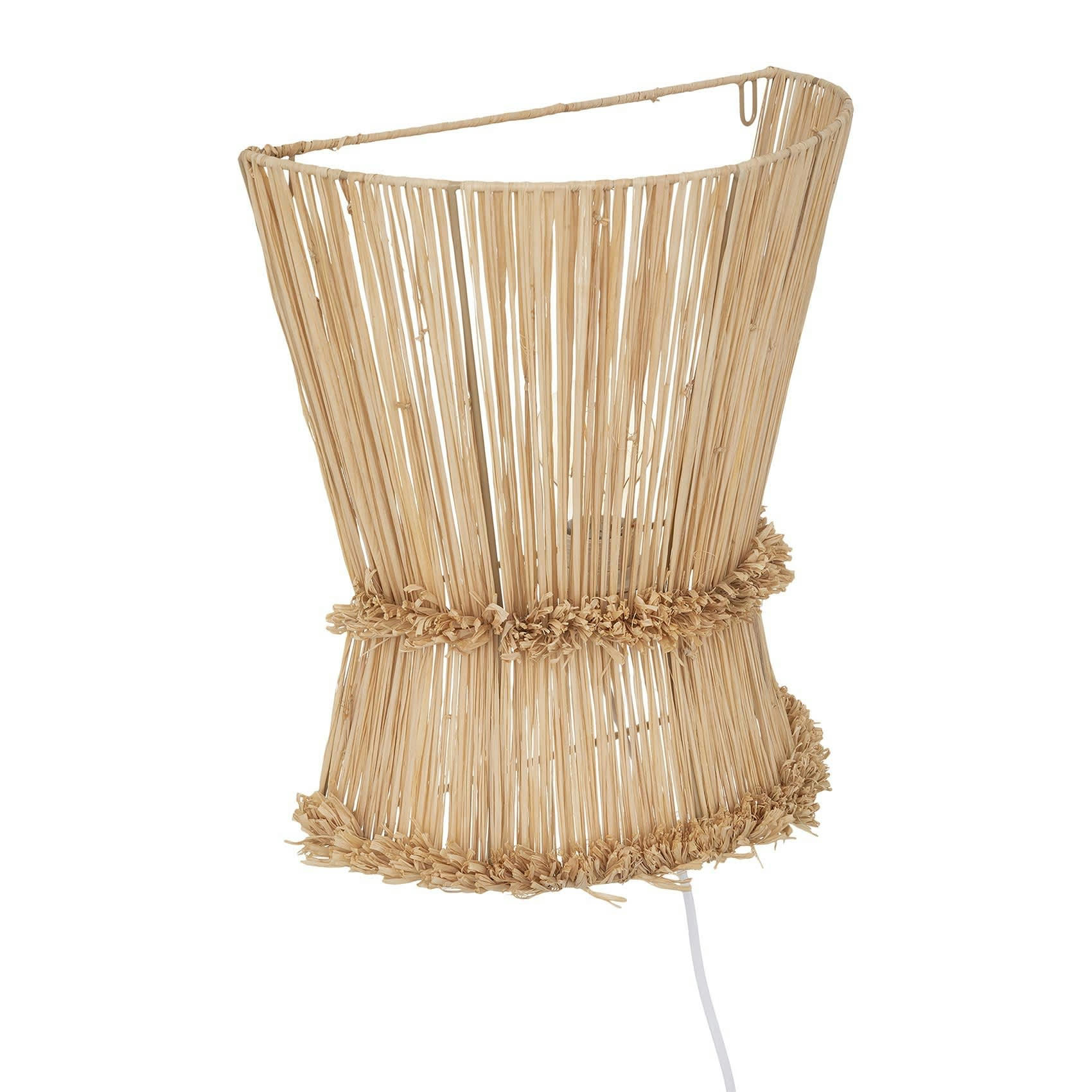 - Applique murale en raphia tressé bambou naturel h 35 cm