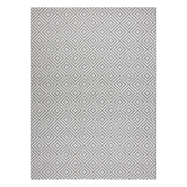 Dywan SZNURKOWY SIZAL FLAT 48607637 Kwadraty, romby szary / 80x150 cm