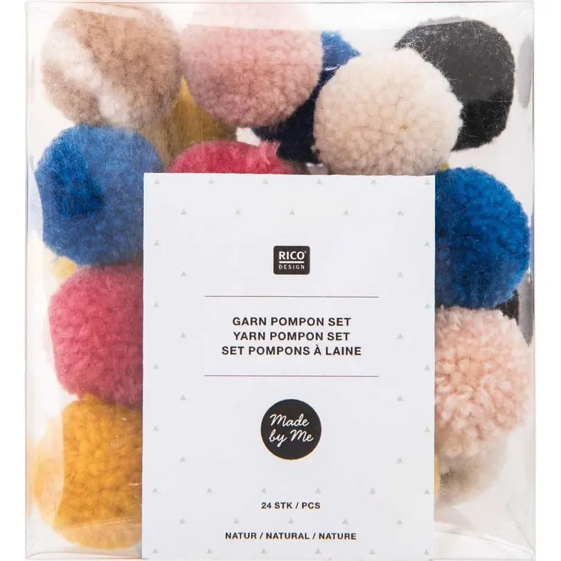 Bastelset 24er-Set Pompon Set