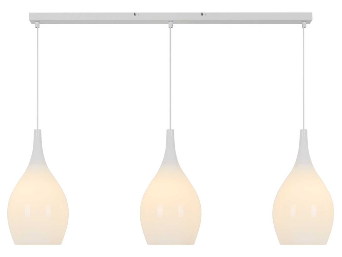 Lampa wisząca Blanco 3-punktowa szklana biała