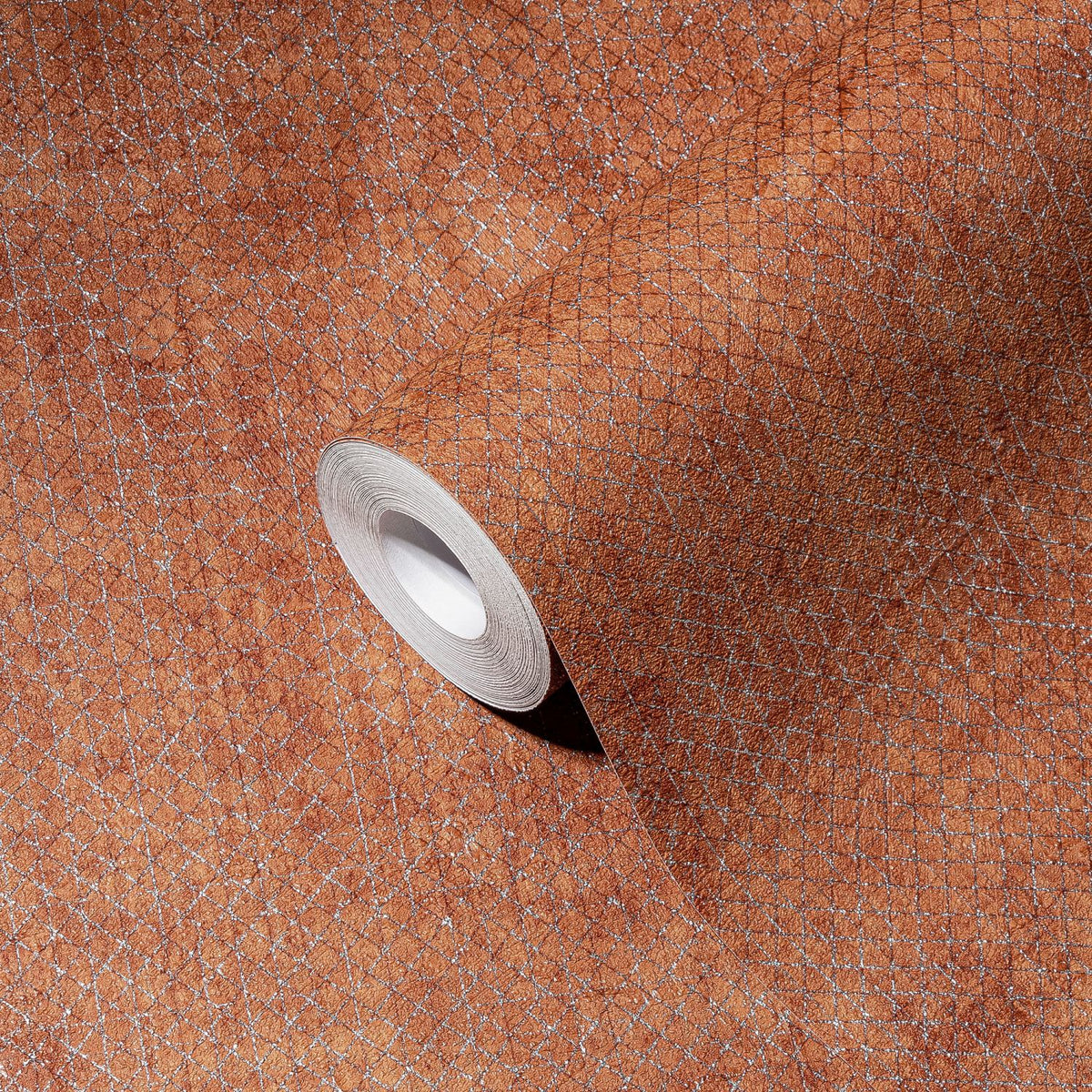 A.S. Création behang effen oranje, rood en metallic - 53 cm x 10.05 m - AS-388266