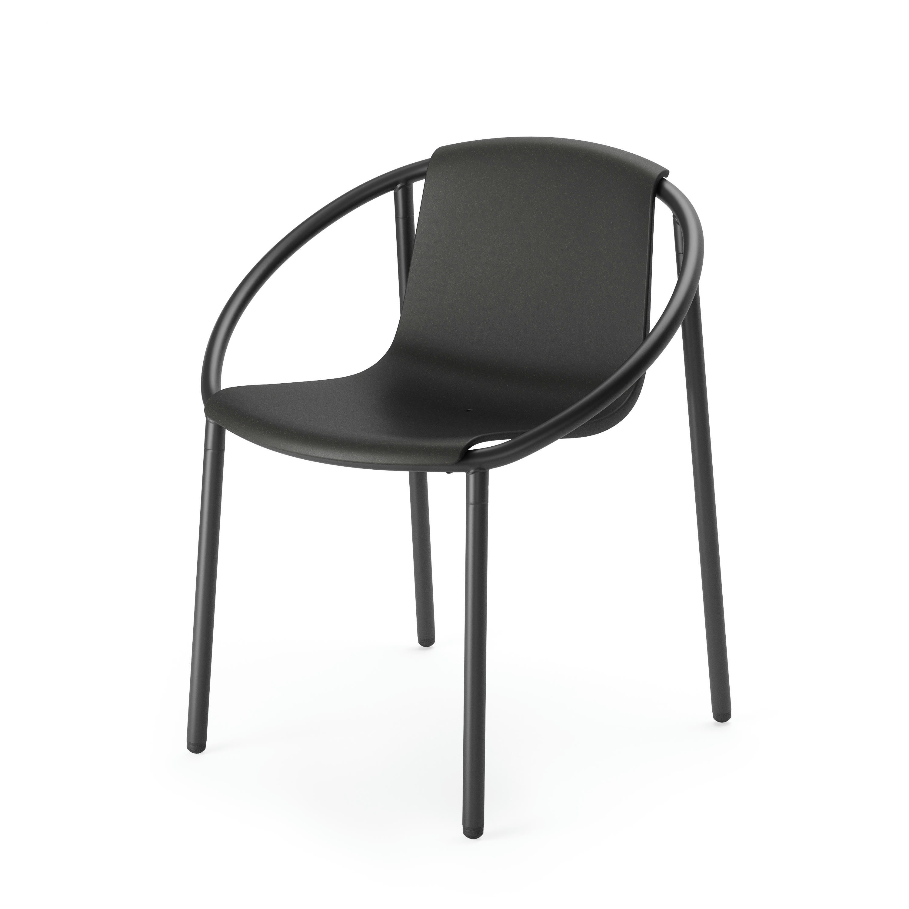 RINGO - Chaise noire avec accoudoirs