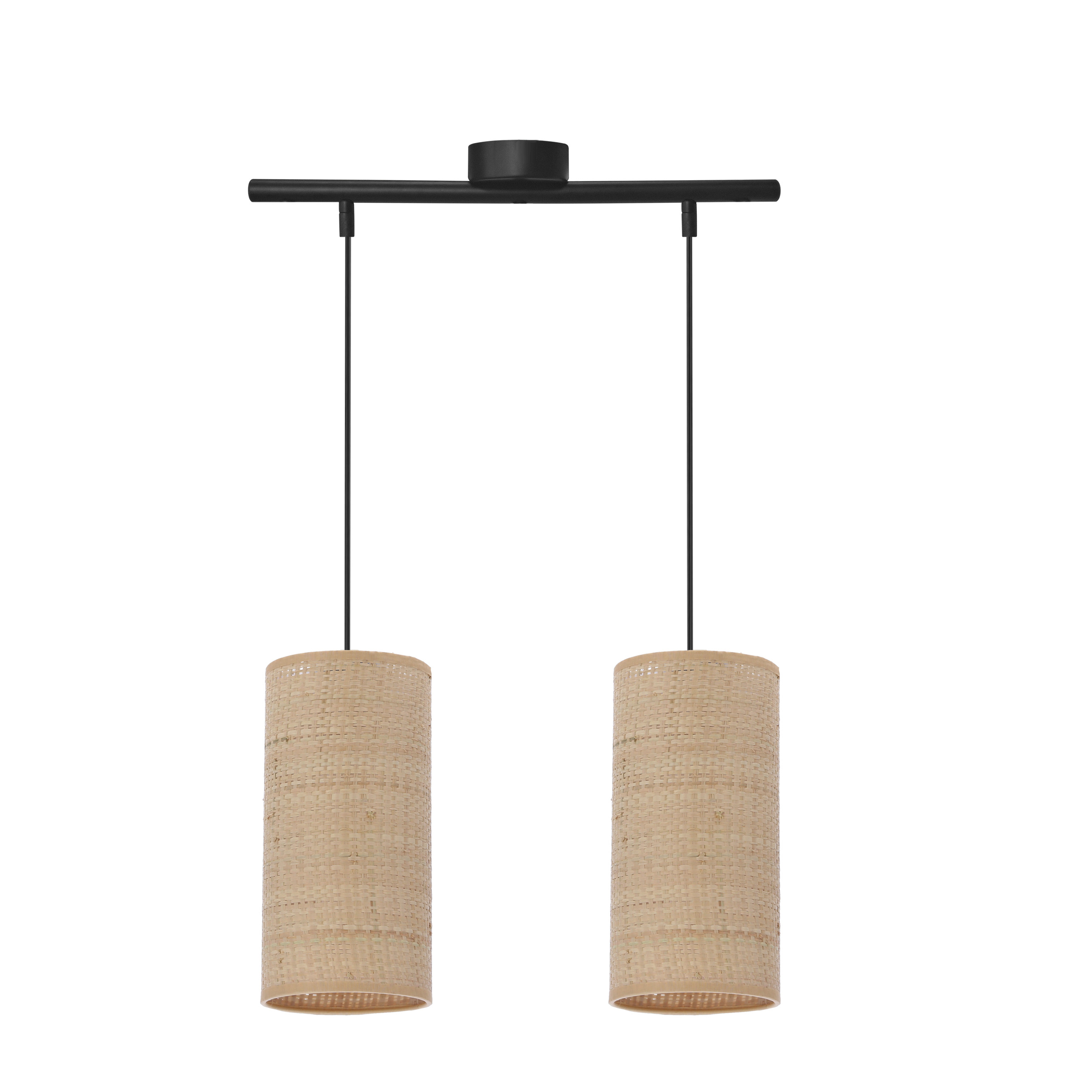 Lampa wisząca czarno-beżowa Fleri 2xE27x60W wym: 130x45x12 cm Candellux
