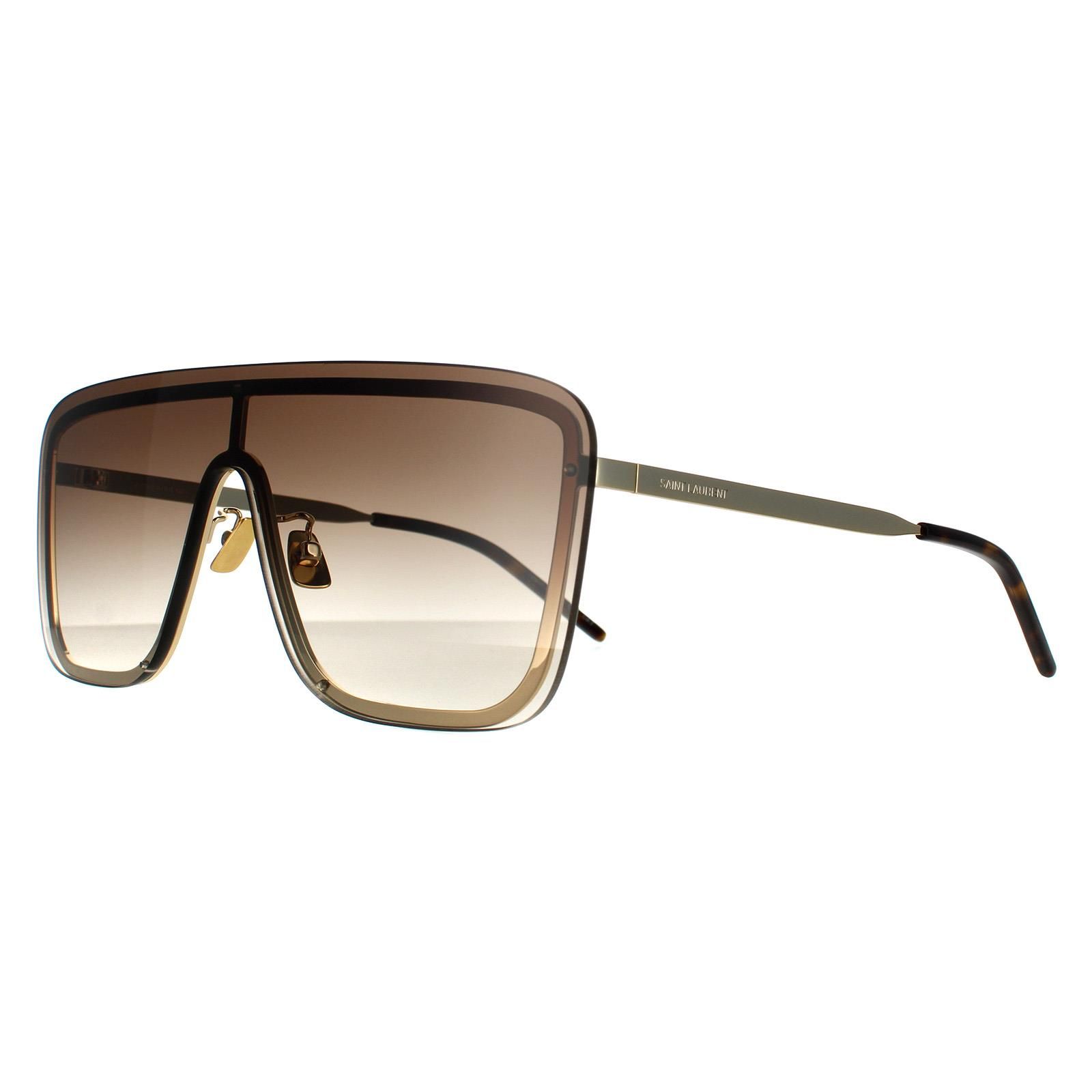 Saint Laurent Shield Gold Brown Gradient SL 364 MASK Sunglasses