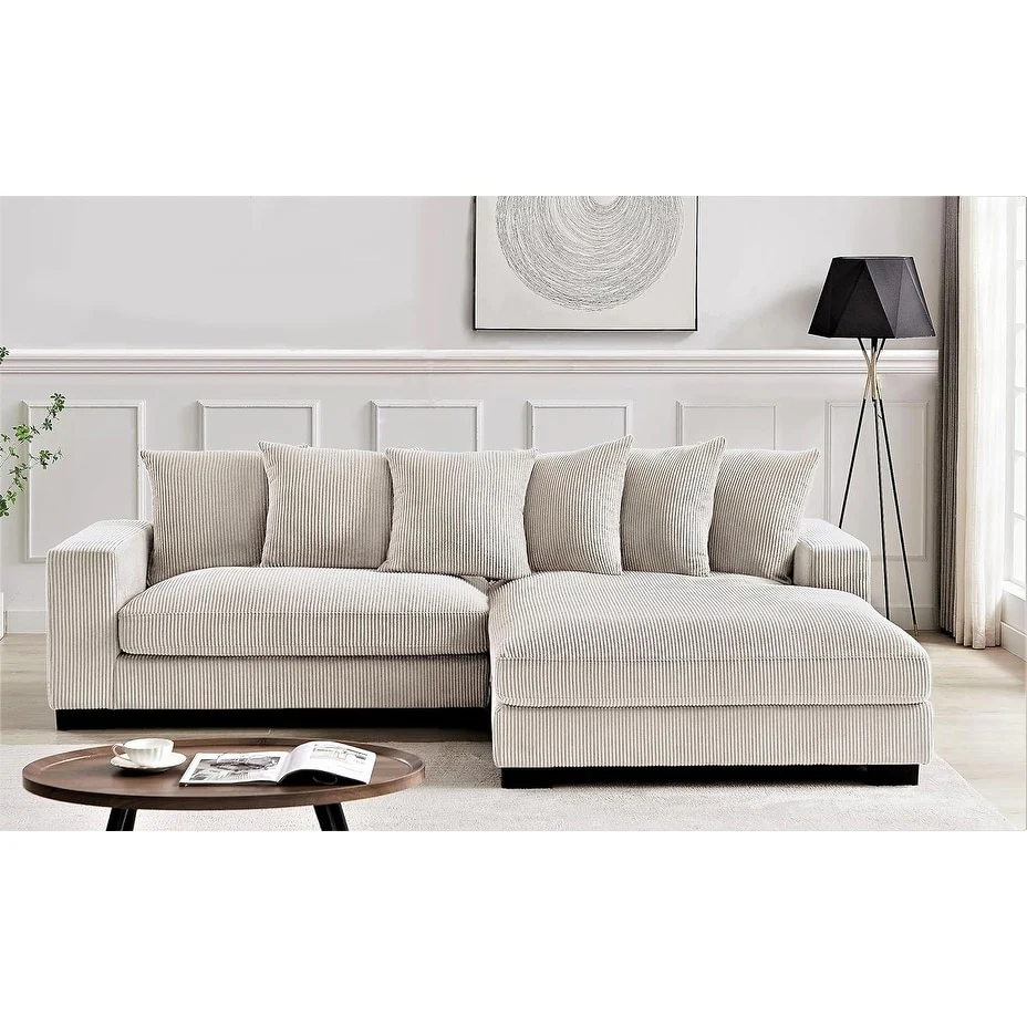Payan 102.4 inch Wide Corduroy 2-Piece Sectional Sofa