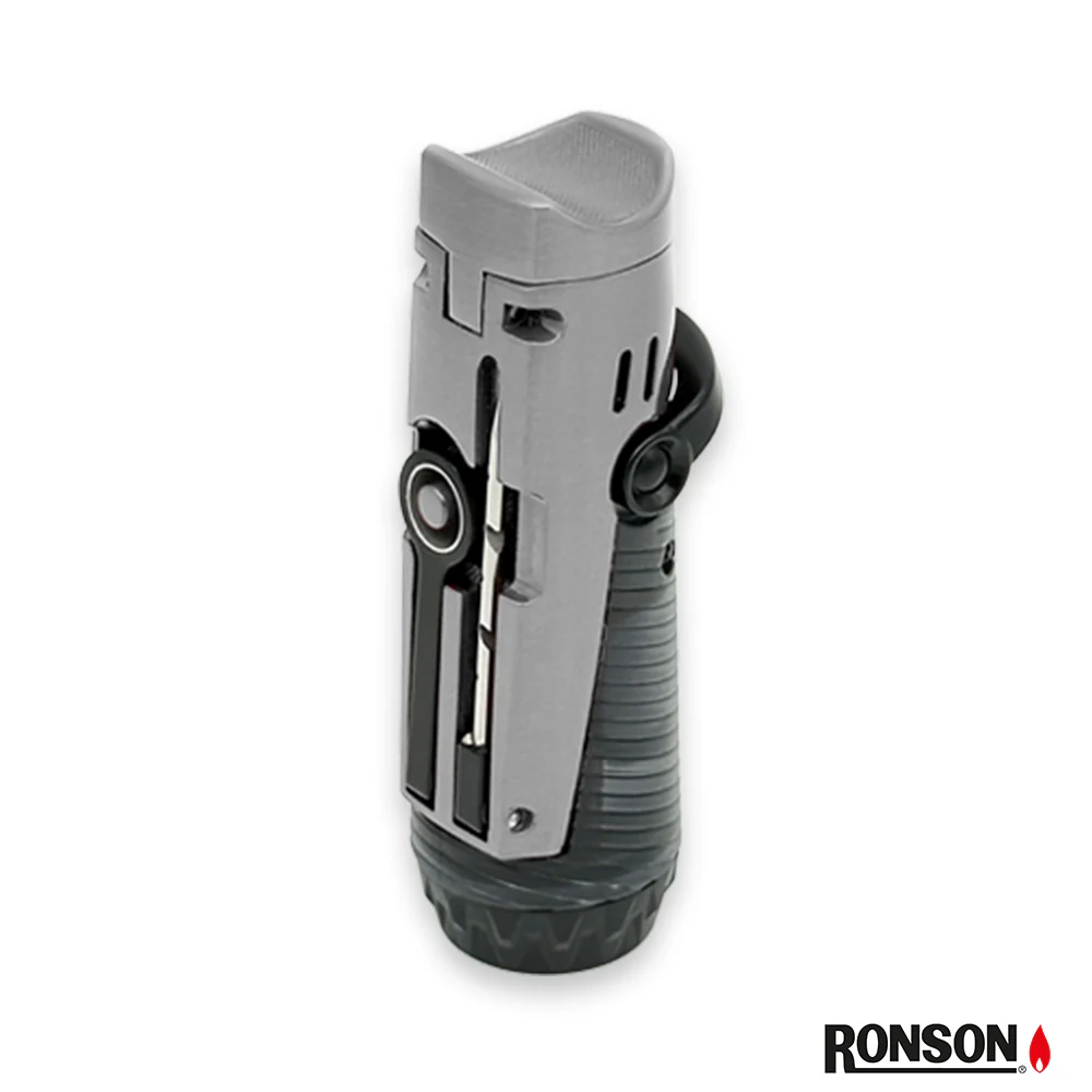 Ronson Bora Cigar Lighter Jet Gas Lighter SILVER/BLACK (117003)