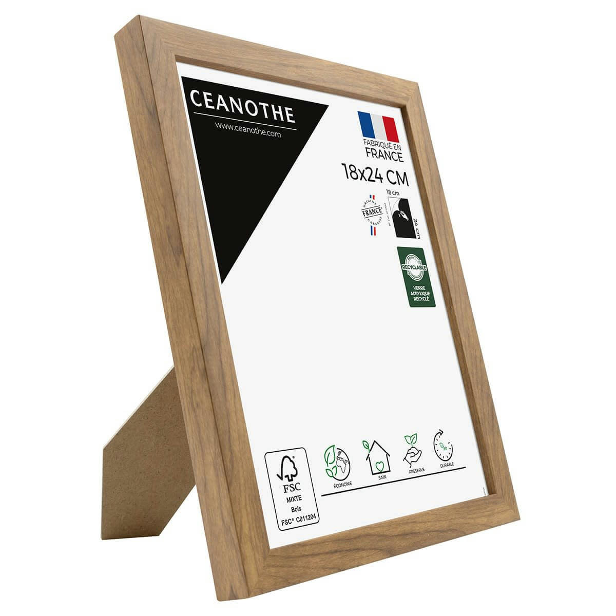 PRECIOUS - Cadre photo noyer 18x24 cm résine recyclée