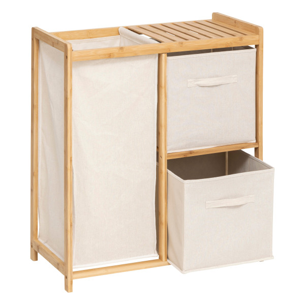 KOMODA ŁAZIENKOWA Tidy Box bambus kosz na pranie 2 szuflady