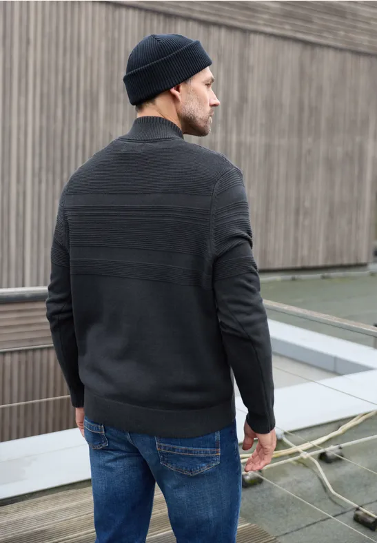 Strukturstreifen Strickjacke