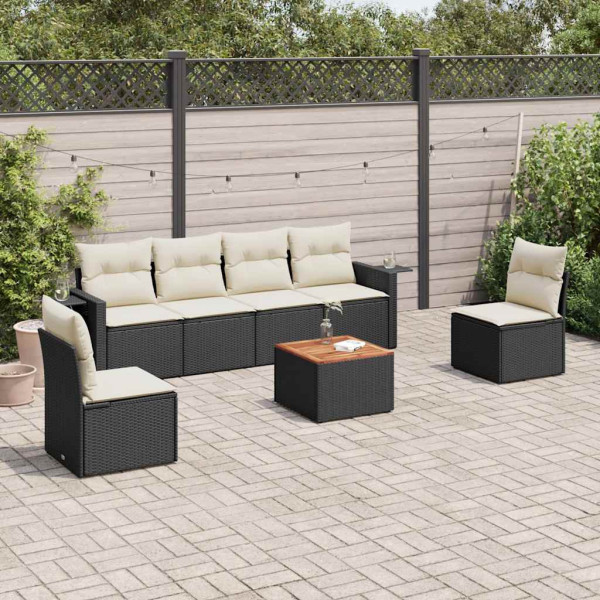 Zestaw mebli ogrodowych czarny technorattan komplet mebli na taras balkon