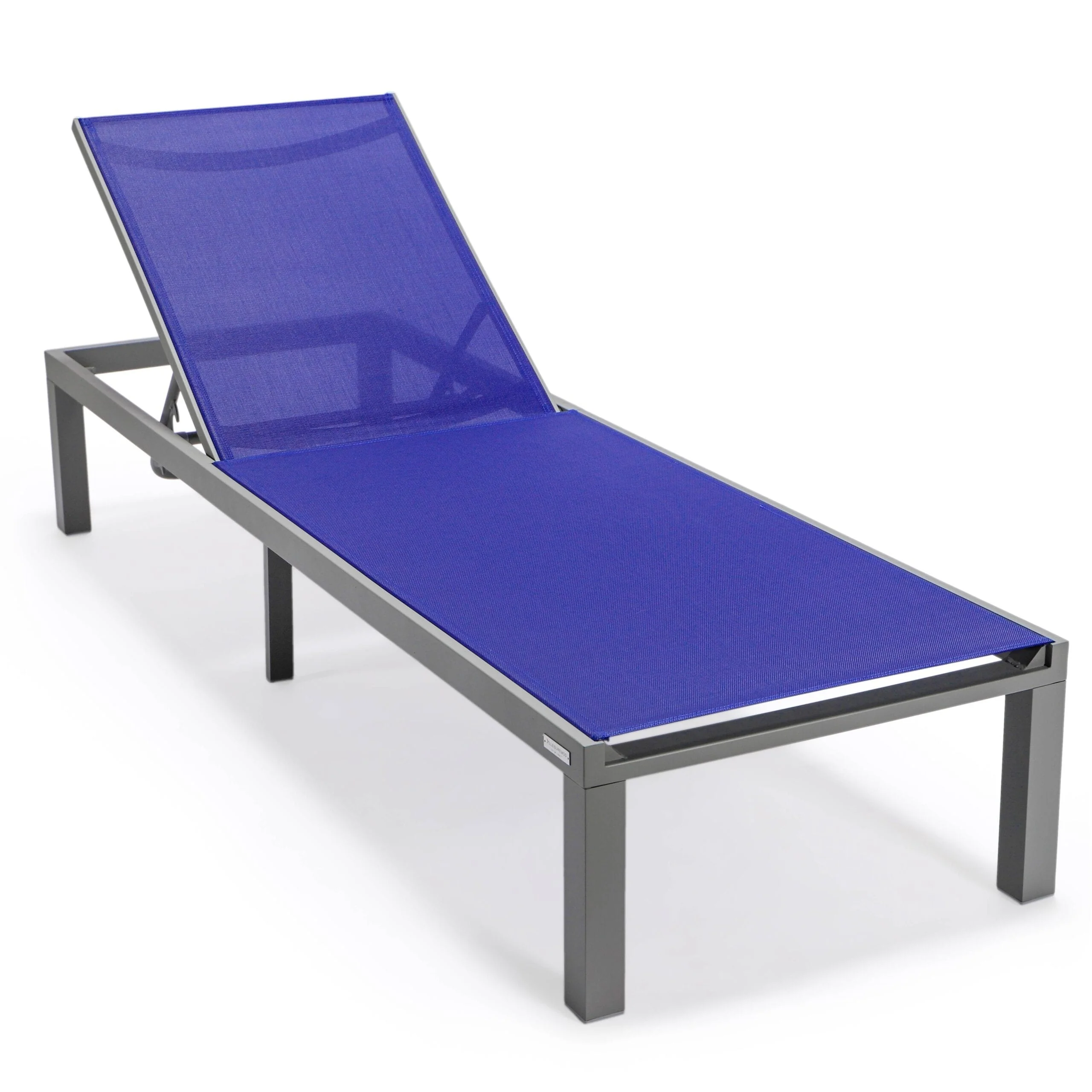 Aluminum Beach Pool Sun Lounge Chair Sling Mesh Fabric Reclining Stackable Lounger Chair