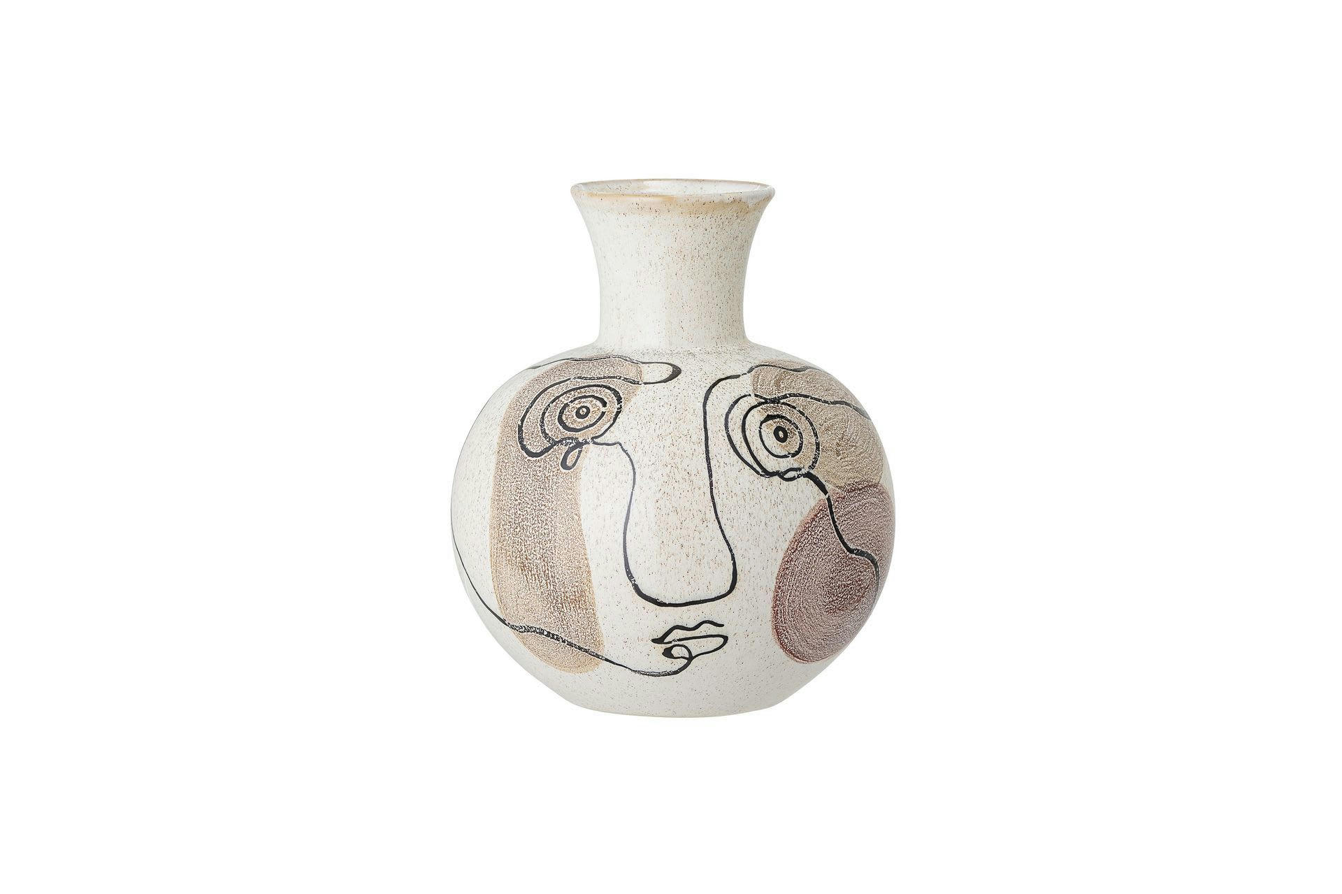 IRINI - Vase en grès blanc H22.50cm