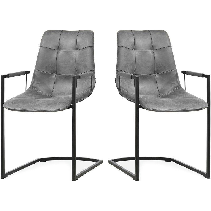 CONDOR - Fauteuil (lot 2) piétement luge en métal anthracite