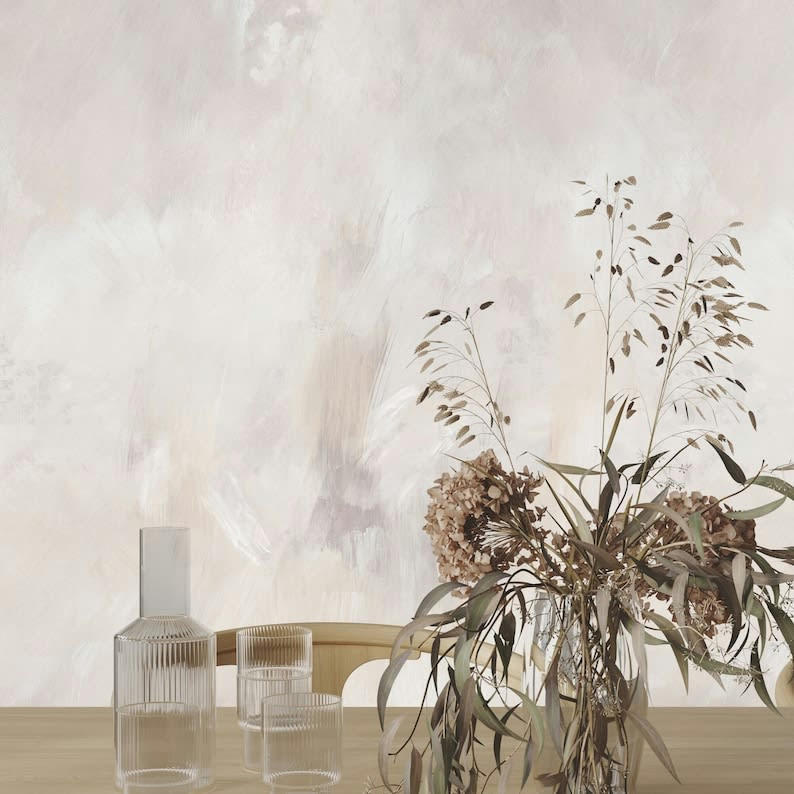 MATERICHE - Papier Peint Stucco Veneziano Beige et Gris Tourterelle 250x200 cm