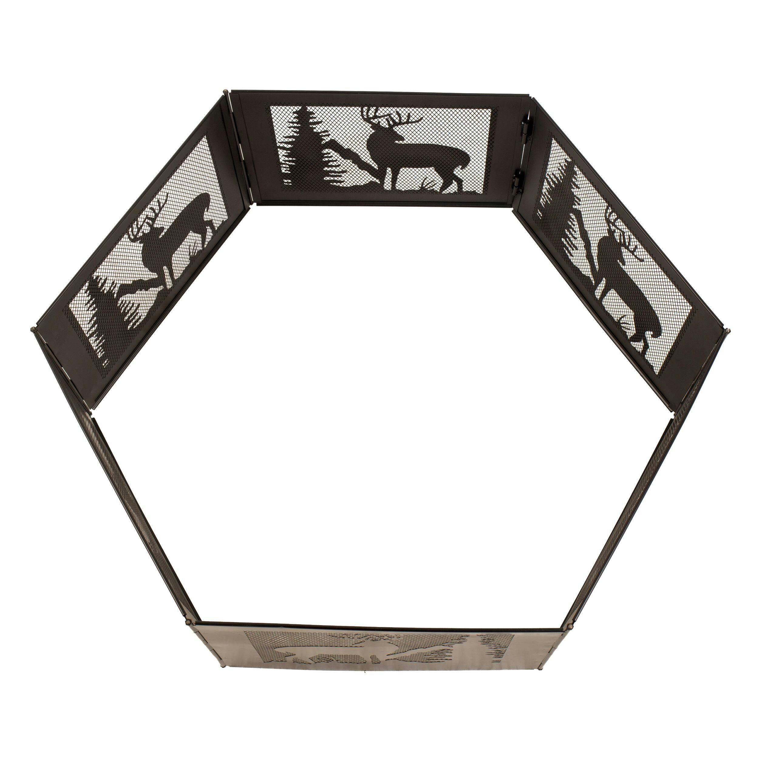 Pleasant Hearth Deer Mountain Wood Burning Outdoor Steel Fire Pit Ring, 36 x 12-in