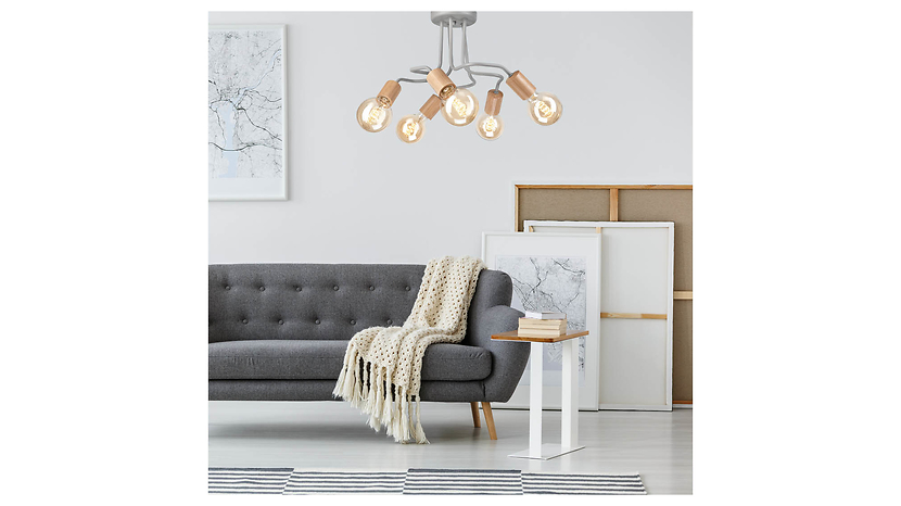 Lampa sufitowa Conor 5-punktowa metalowa szara