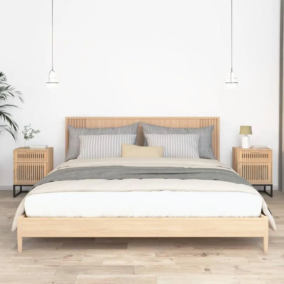 vidaXL - Nachtkastje - Bruin - Bewerkt hout - 2 stuks