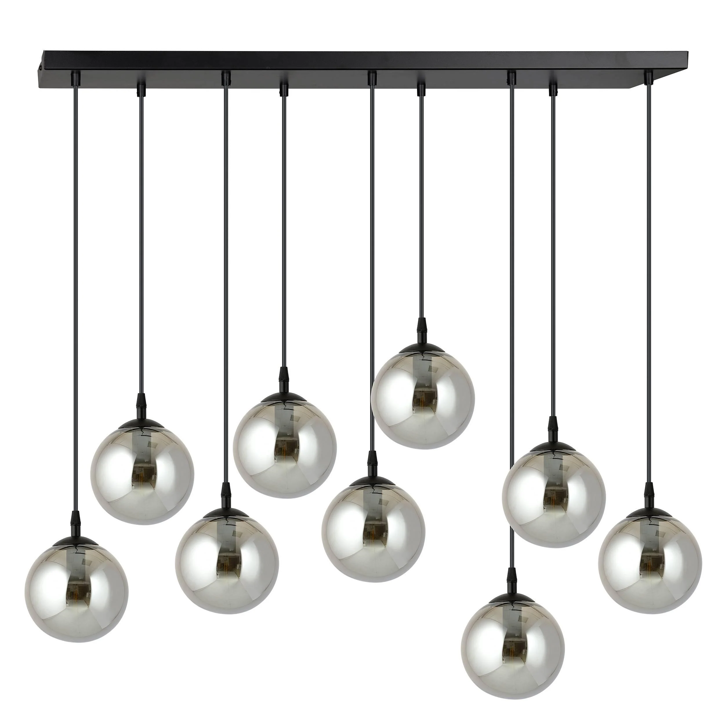 Glazen hanglamp eetkamer Cosmo 9-lichts