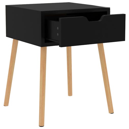 NNEVL Bedside Cabinets 2 pcs Black 40x40x56 cm Chipboard