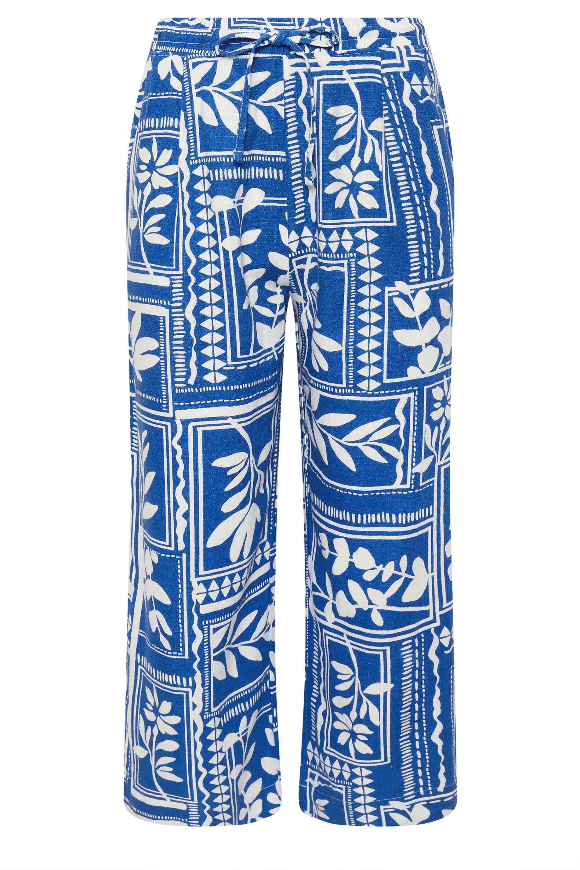 M&Co Printed Wide Leg Linen Culottes