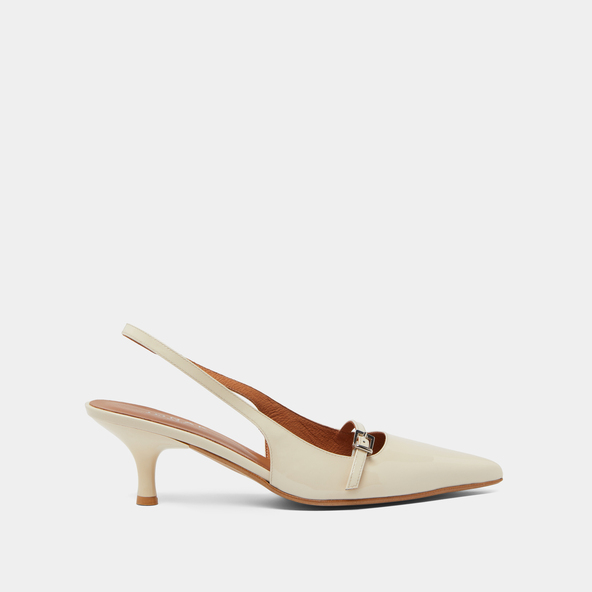 Escarpins à talonsen vernis écru | DAMOISELLE