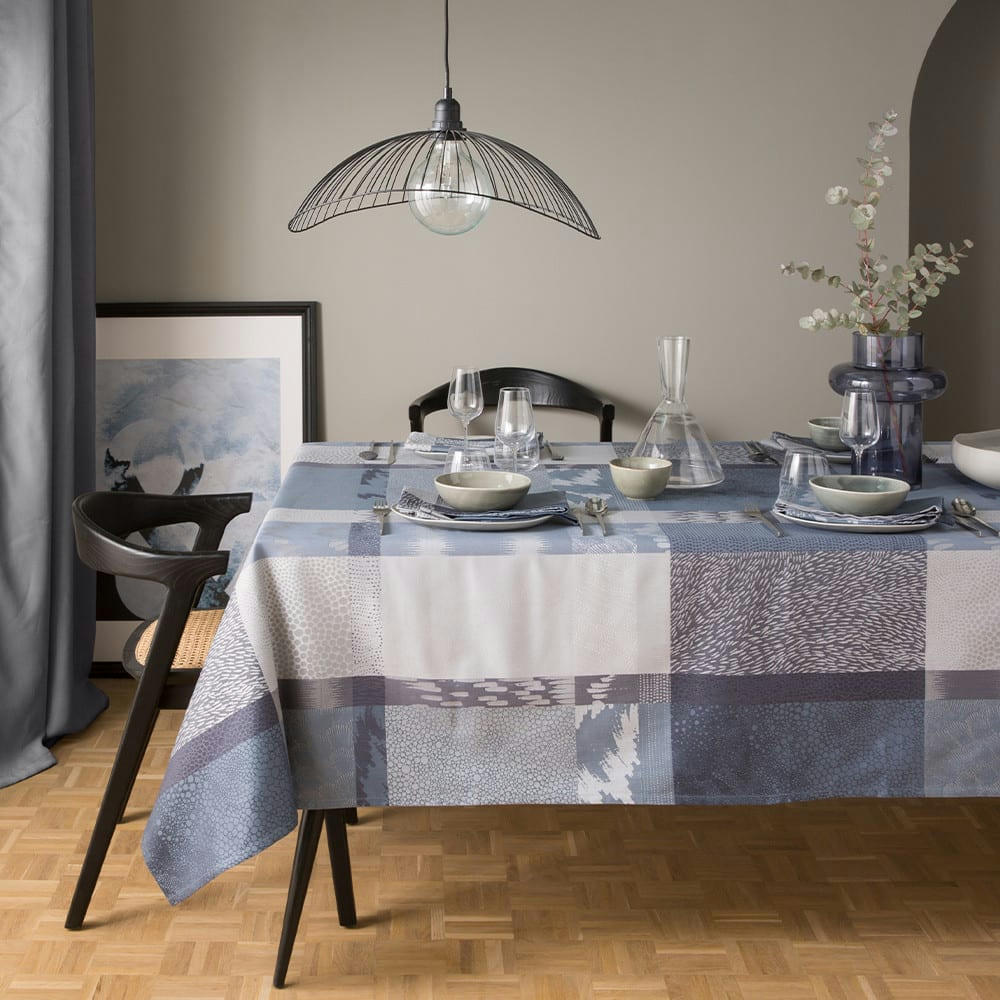 MILLE MATIERES ORAGE - Nappe ronde  pur coton  Diam. 180 cm