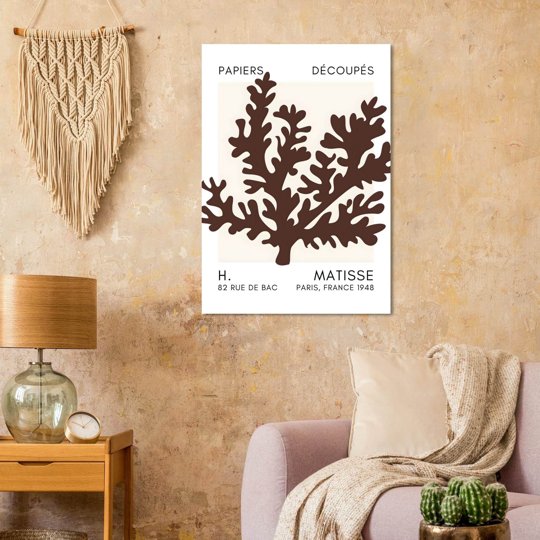Artfulprints Poster Matisse – Aqua bloom brown  - 70x100 cm - Bruin