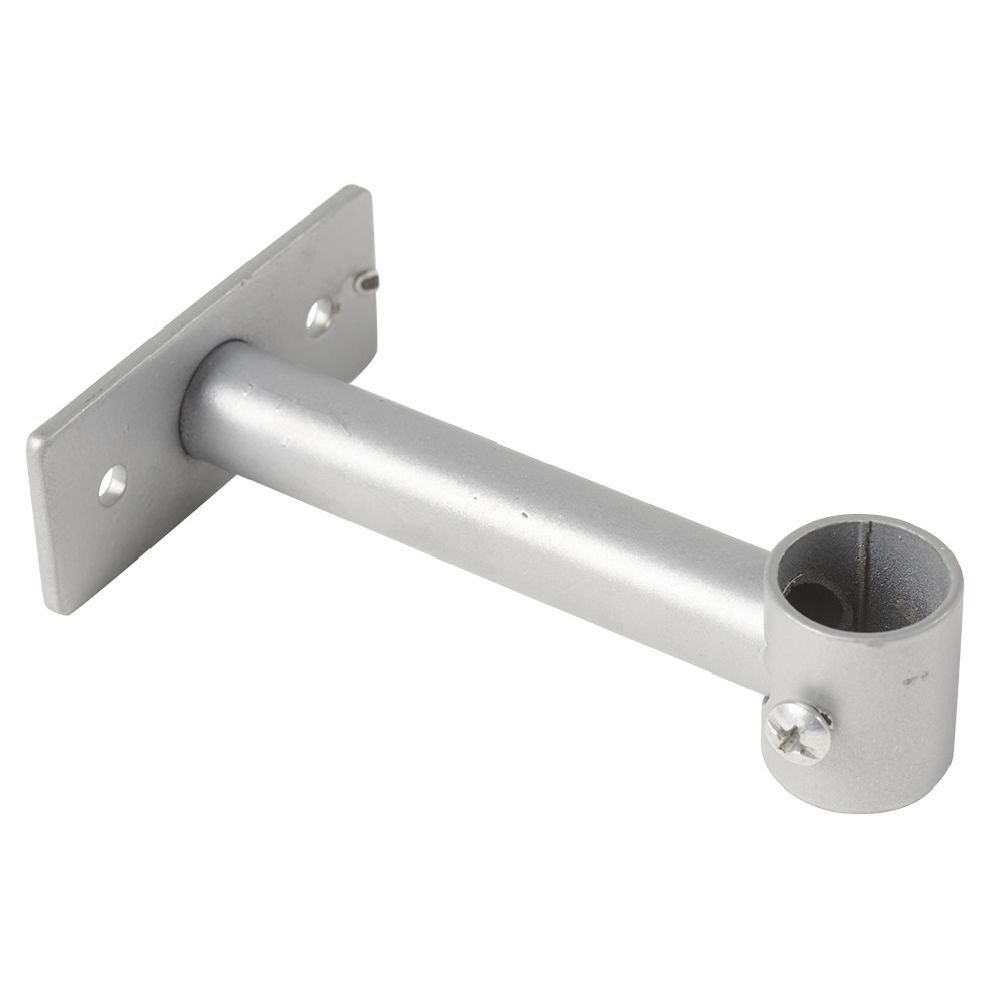 Support long fixe métal gris pour tringle à rideau Ø1,6xL11cm