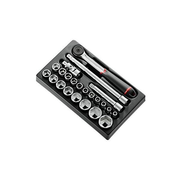 Module douilles 1/2'' 6 pans métriques 23 pièces - FACOM - MOD.S161-36PB