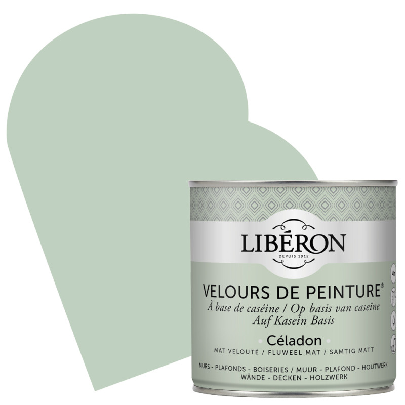 Peinture pour murs Velours de Peinture céladon mat 0,5 L LIBERON