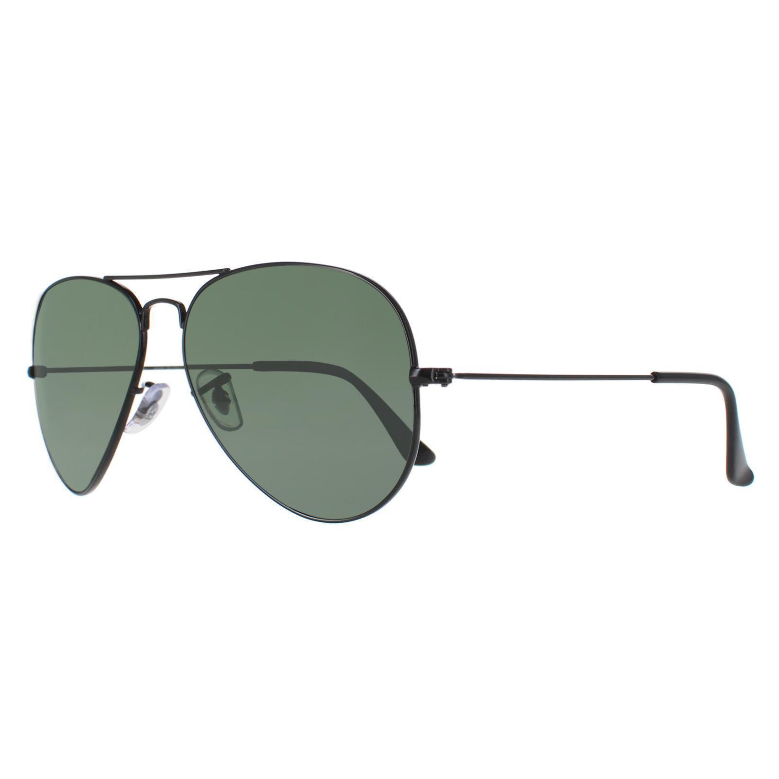 Ray-Ban Aviator Black Green Aviator 3025 Sunglasses