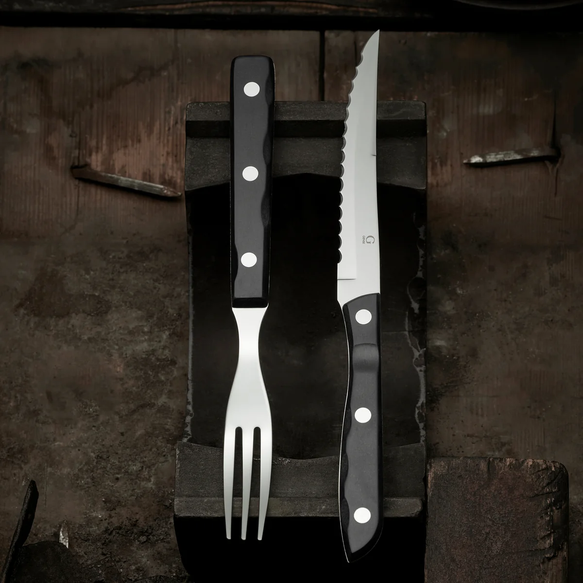 Gense - Old Farmer Steak Messer XL, Holz / Stahl (4er-Set)
